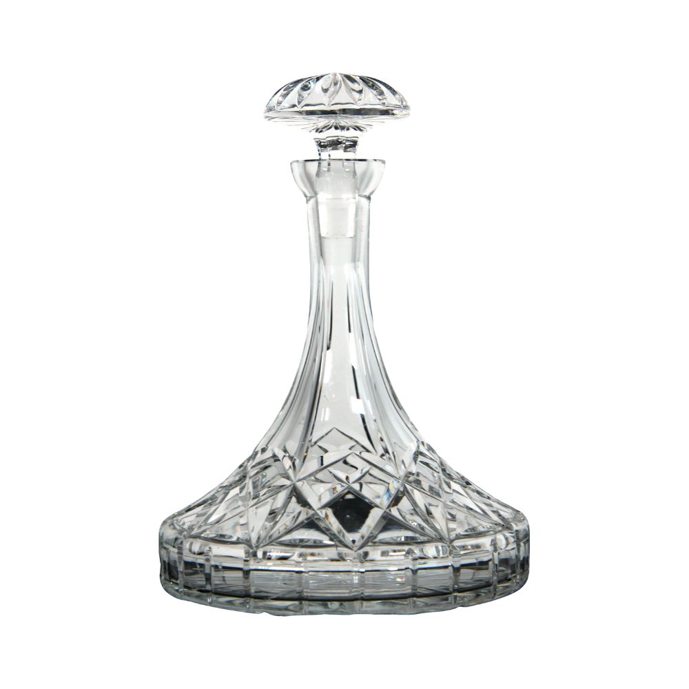 Vintage Crystal Ships Decanter With Stopper
