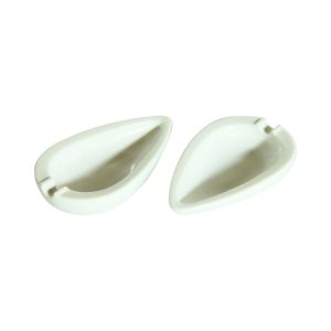 Vintage Italian White Milk Glass Teardrop Ashtrays / Catchalls - a Pair