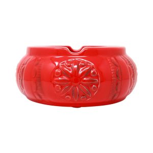 Vintage Mid Century Modern California Art Pottery Red Deep Cigar Ashtray