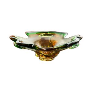 Vintage Mid Century Modern Italian Murano Art Glass Sommerso Bowl / Catchall