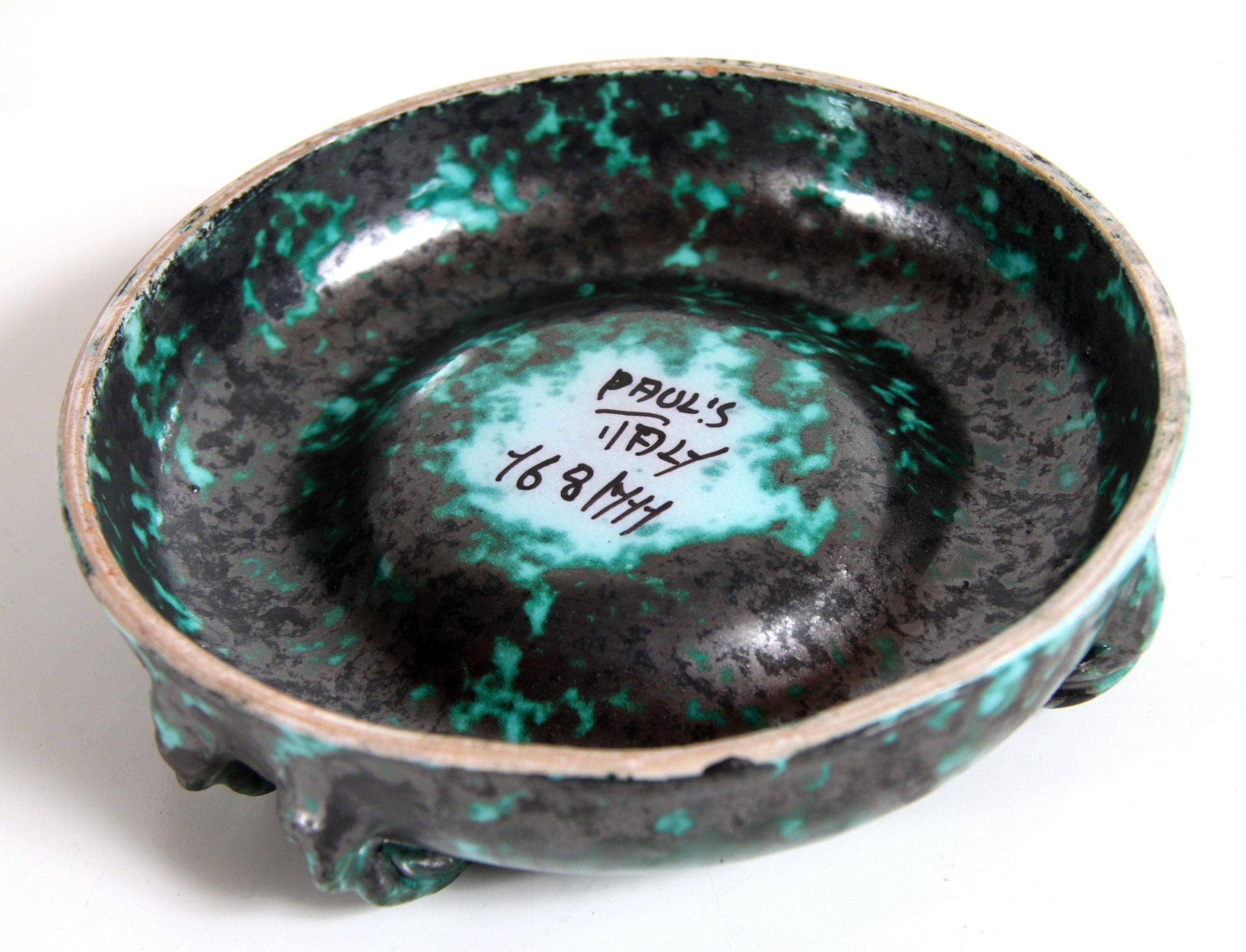 mid-century-modern-green-and-black-italian-ceramic-ashtray-8651 mid-century-modern-green-and-black-italian-ceramic-ashtray-8651