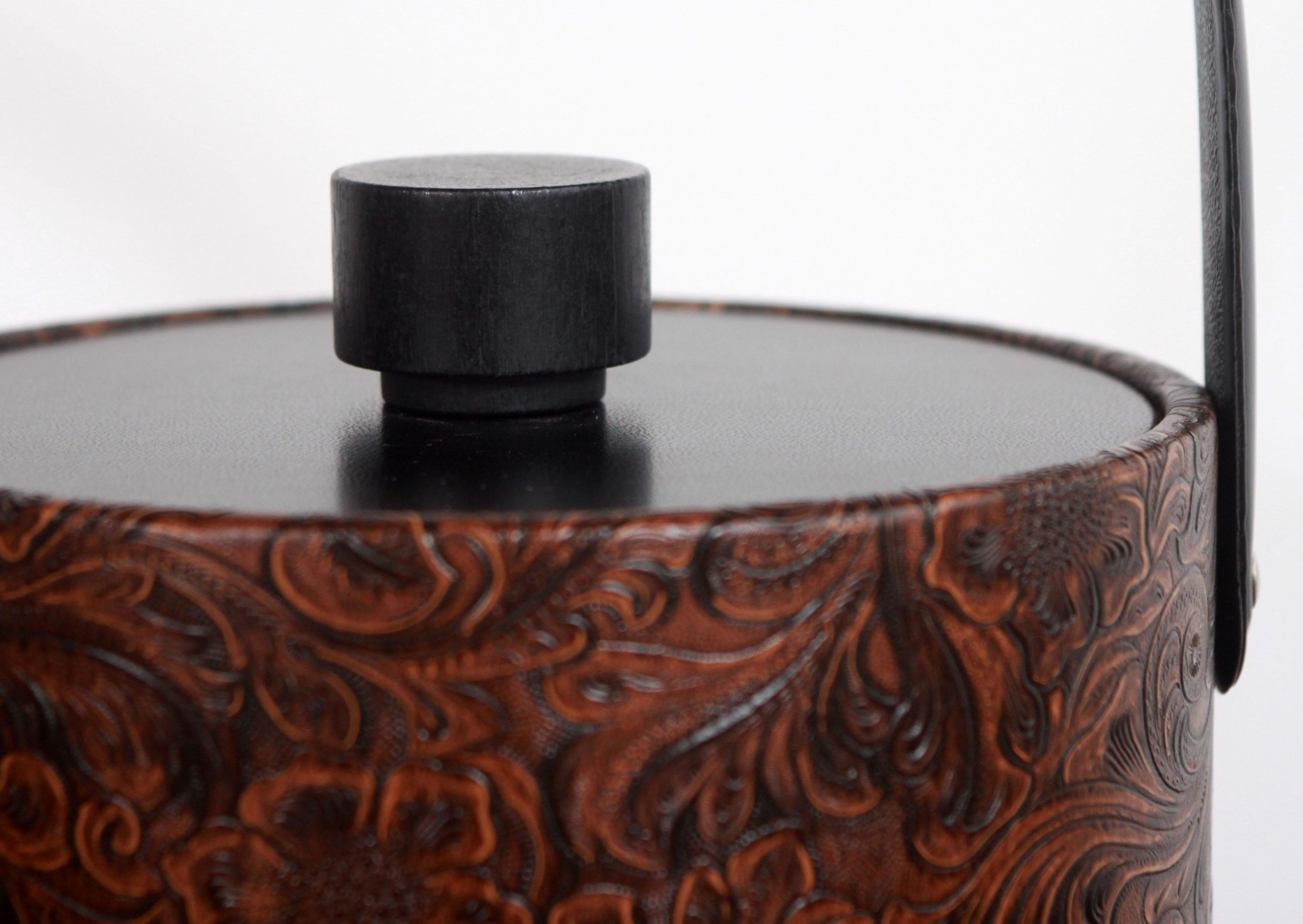 vintage-mid-century-faux-tooled-leather-ice-bucket-8032 vintage-mid-century-faux-tooled-leather-ice-bucket-8032